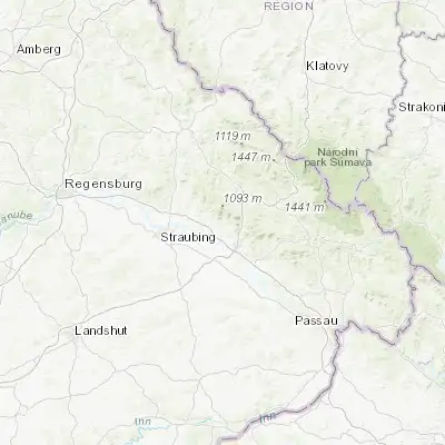 Map showing location of Bernried (48.916670, 12.883330)