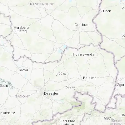 Map showing location of Bernsdorf (51.373500, 14.068860)
