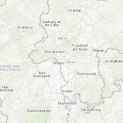 Map showing location of Bischofsheim (49.993890, 8.367220)