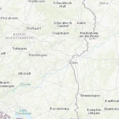 Map showing location of Blaubeuren (48.412150, 9.784270)