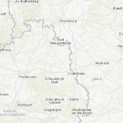Map showing location of Blaufelden (49.297780, 9.973890)