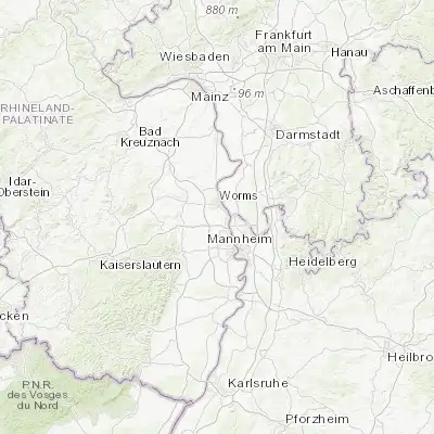 Map showing location of Bobenheim-Roxheim (49.587500, 8.357780)
