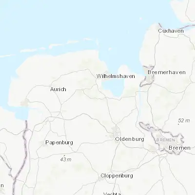Map showing location of Bockhorn (53.400000, 8.016670)