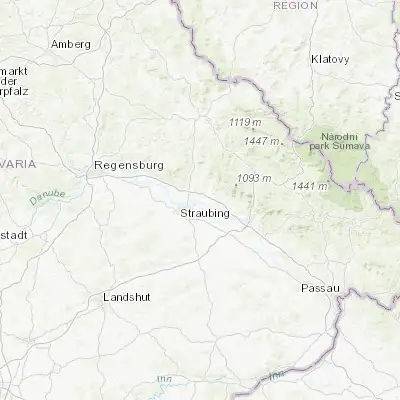 Map showing location of Bogen (48.911220, 12.689550)