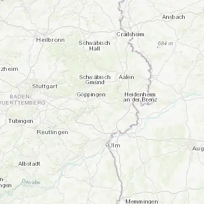 Map showing location of Böhmenkirch (48.683330, 9.933330)