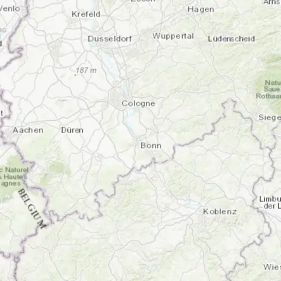 Map showing location of Bonn (50.734380, 7.095490)