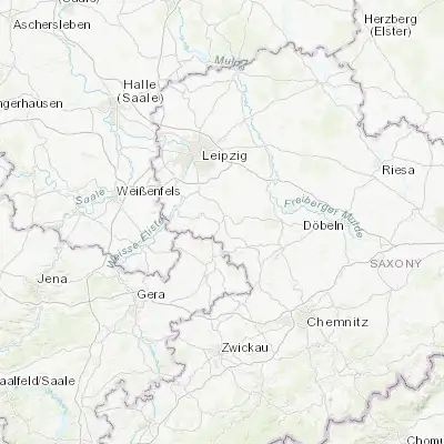 Map showing location of Borna (51.124160, 12.496390)
