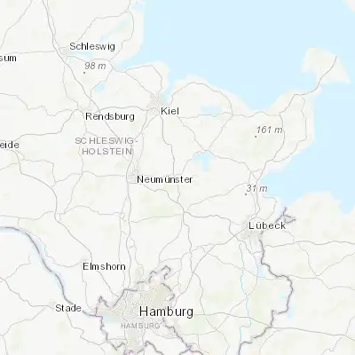 Map showing location of Bornhöved (54.066670, 10.233330)