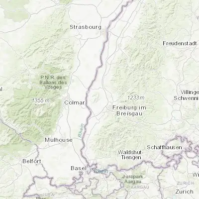 Map showing location of Bötzingen (48.076420, 7.724850)