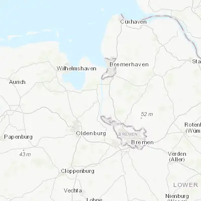 Map showing location of Brake (Unterweser) (53.333330, 8.483330)