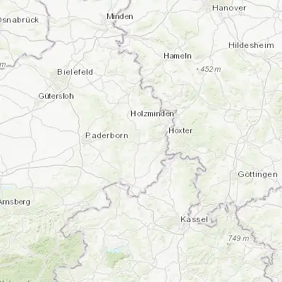 Map showing location of Brakel (51.717500, 9.185960)