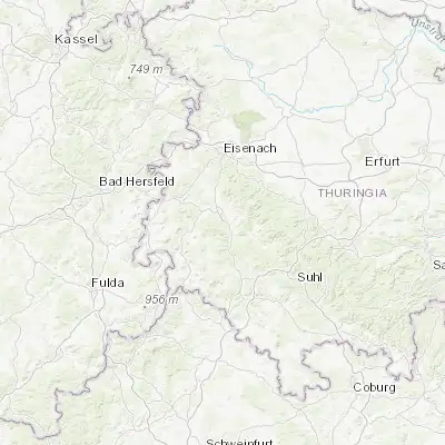 Map showing location of Breitungen (50.763550, 10.327240)