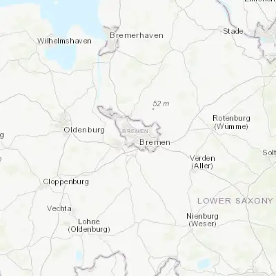 Map showing location of Bremen (53.075820, 8.807170)