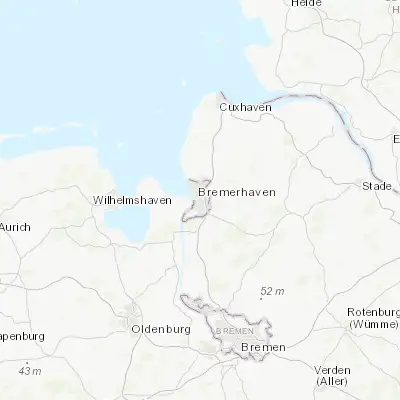 Map showing location of Bremerhaven (53.536150, 8.592980)