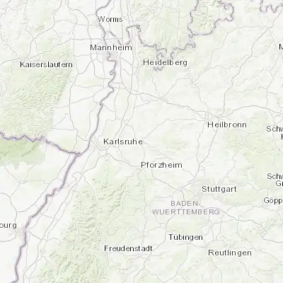 Map showing location of Bretten (49.036850, 8.707450)