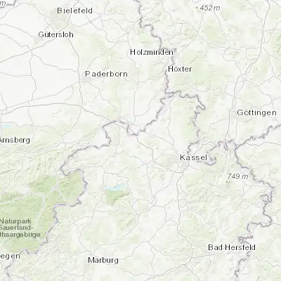 Map showing location of Breuna (51.415750, 9.185000)