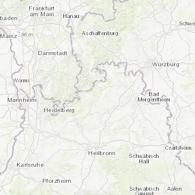 Map showing location of Buchen in Odenwald (49.524160, 9.322930)