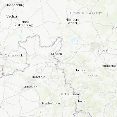 Map showing location of Bückeburg (52.260650, 9.049390)