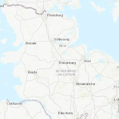 Map showing location of Büdelsdorf (54.318440, 9.672950)