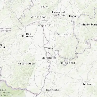 Map showing location of Bürstadt (49.642660, 8.459360)