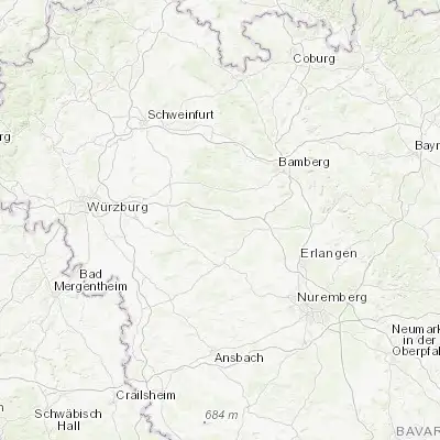 Map showing location of Burghaslach (49.733130, 10.600700)
