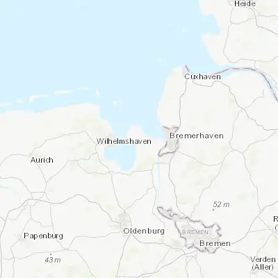 Map showing location of Butjadingen (53.547220, 8.335000)