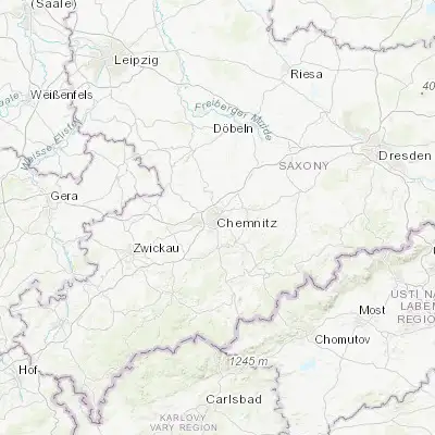Map showing location of Chemnitz (50.835700, 12.929220)