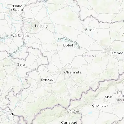Map showing location of Claußnitz (50.933330, 12.883330)