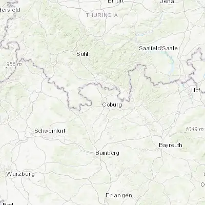Map showing location of Coburg (50.259370, 10.963840)