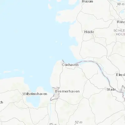 Map showing location of Cuxhaven (53.868280, 8.699020)