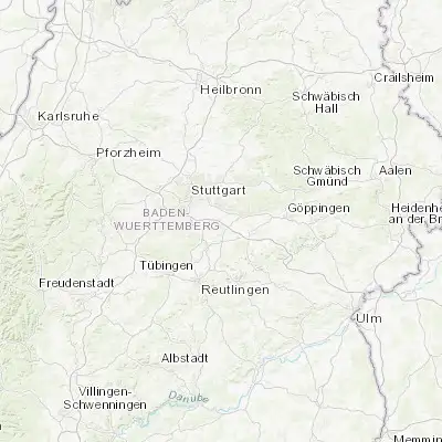 Map showing location of Denkendorf (48.695550, 9.316750)