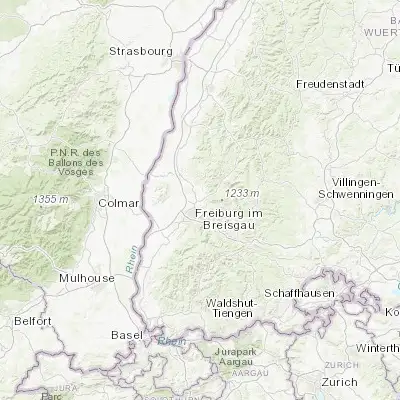Map showing location of Denzlingen (48.066670, 7.883330)