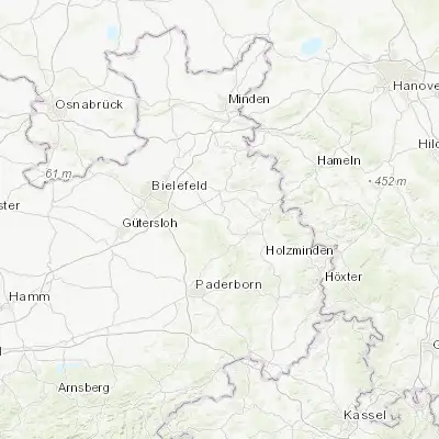 Map showing location of Detmold (51.938550, 8.873180)