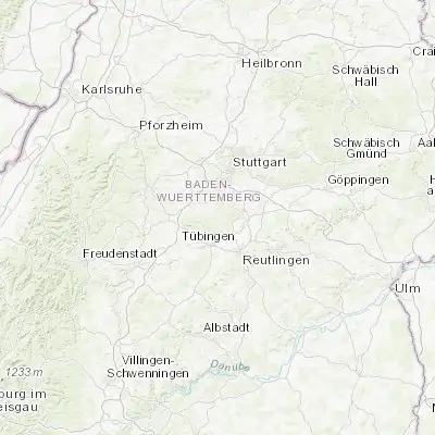 Map showing location of Dettenhausen (48.607580, 9.100410)