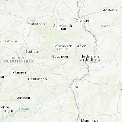 Map showing location of Donzdorf (48.685440, 9.810530)