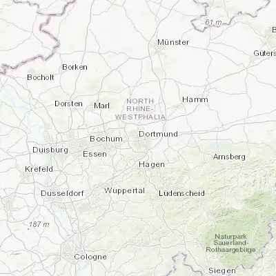 Map showing location of Dortmund (51.514940, 7.466000)