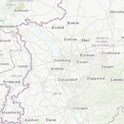 Map showing location of Duisburg (51.432470, 6.765160)