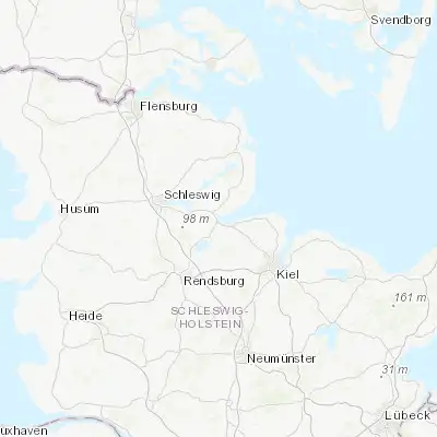 Map showing location of Eckernförde (54.468540, 9.838240)