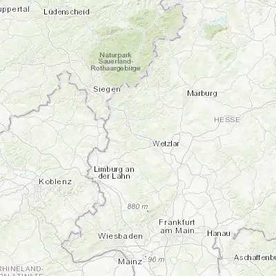 Map showing location of Ehringshausen (50.600000, 8.383330)