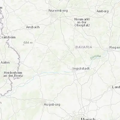 Map showing location of Eichstätt (48.888540, 11.196750)