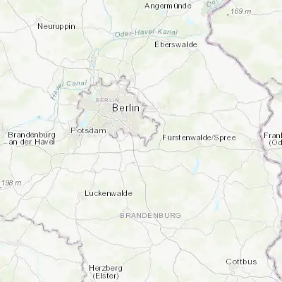 Map showing location of Eichwalde (52.366670, 13.616670)
