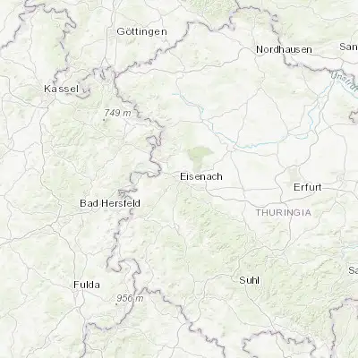 Map showing location of Eisenach (50.980700, 10.315220)