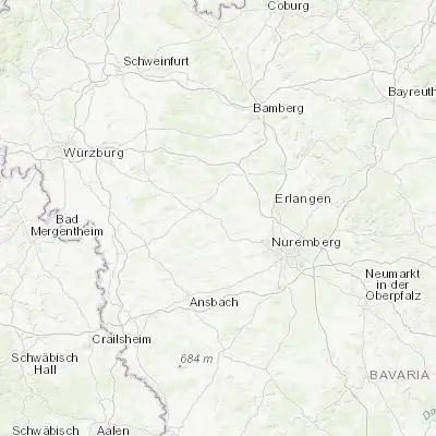 Map showing location of Emskirchen (49.552820, 10.712780)