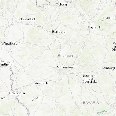 Map showing location of Erlangen (49.590990, 11.007830)