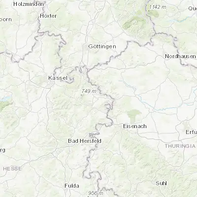 Map showing location of Eschwege (51.183860, 10.053290)
