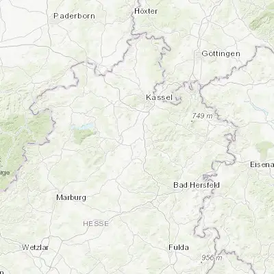 Map showing location of Felsberg (51.137630, 9.421390)