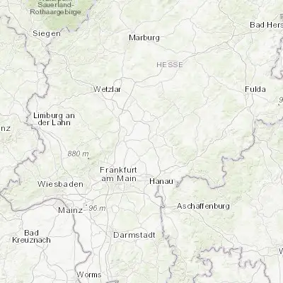 Map showing location of Florstadt (50.316670, 8.866670)