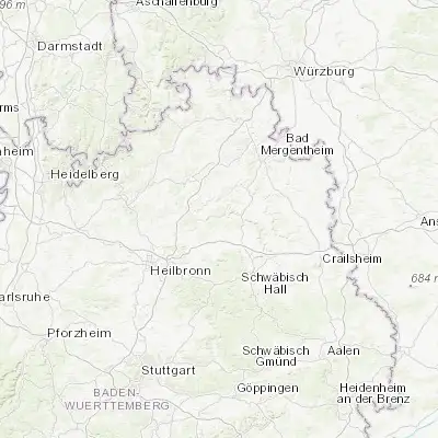 Map showing location of Forchtenberg (49.288670, 9.560260)