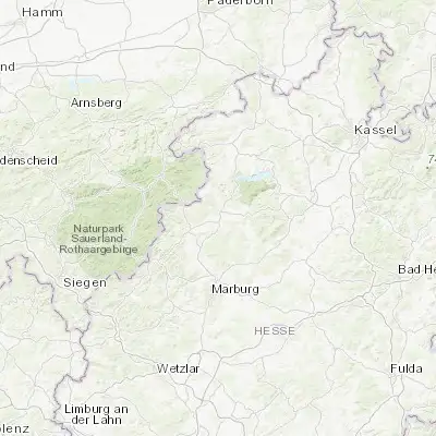 Map showing location of Frankenberg (51.058900, 8.800770)