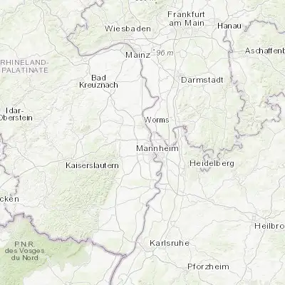Map showing location of Frankenthal (49.534140, 8.353570)